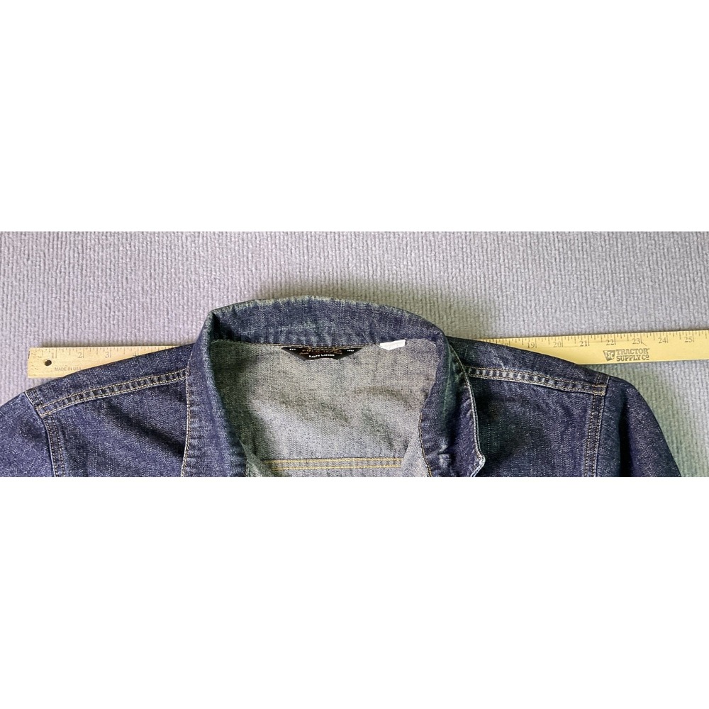 Polo Ralph Lauren Mens Denim Trucker Jacket Dark Wash Distressed Blue XL - Picture 8 of 16